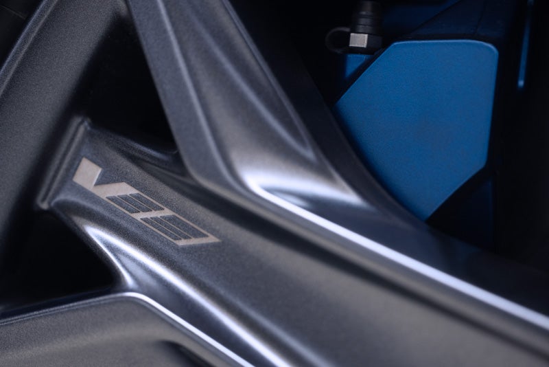 Close-up of the 2026 OPTIQ-V Brembo Performance Front Brakes | Sarant Cadillac in Farmingdale NY